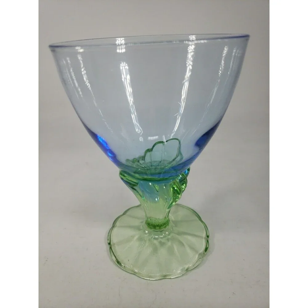 Bormioli Rocco Bahia Blue Green Stem Footed Parfait Sherbet Glass Replacement